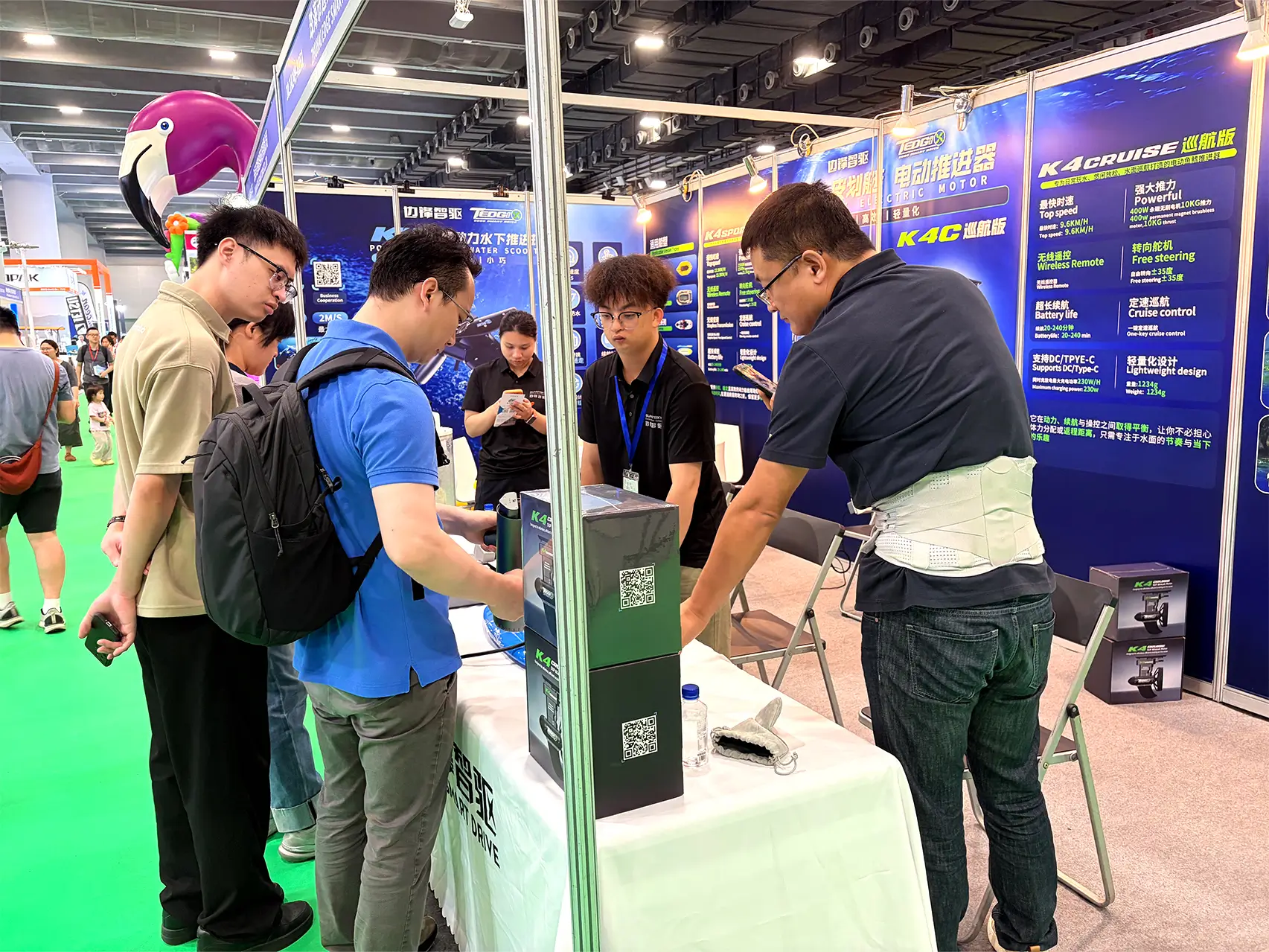 Tedgix K4C booth demonstration with visitors at the 2026 Asia Yacht Expo