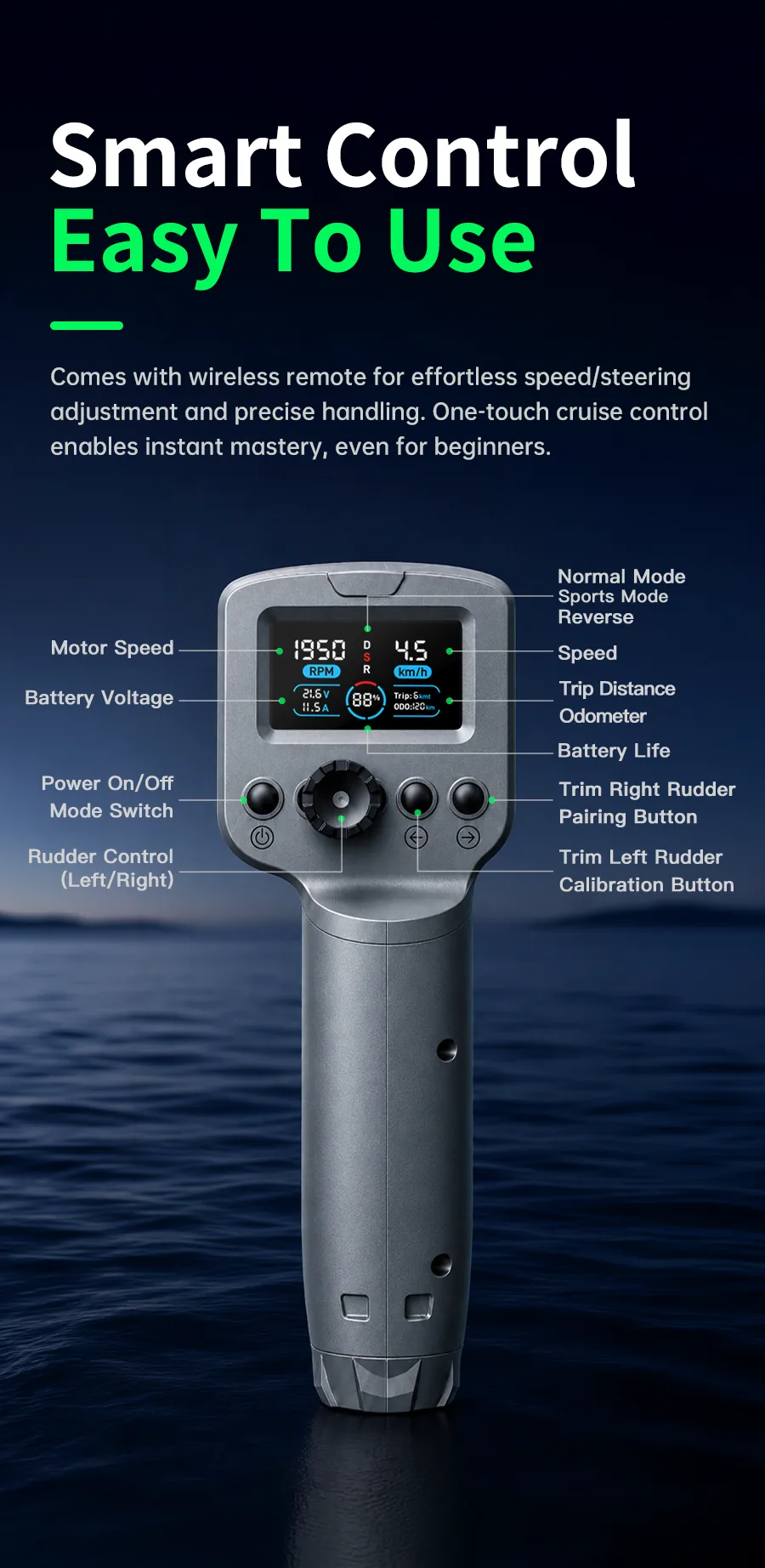 K4 Cruise smart control easy to use remote display and control functions