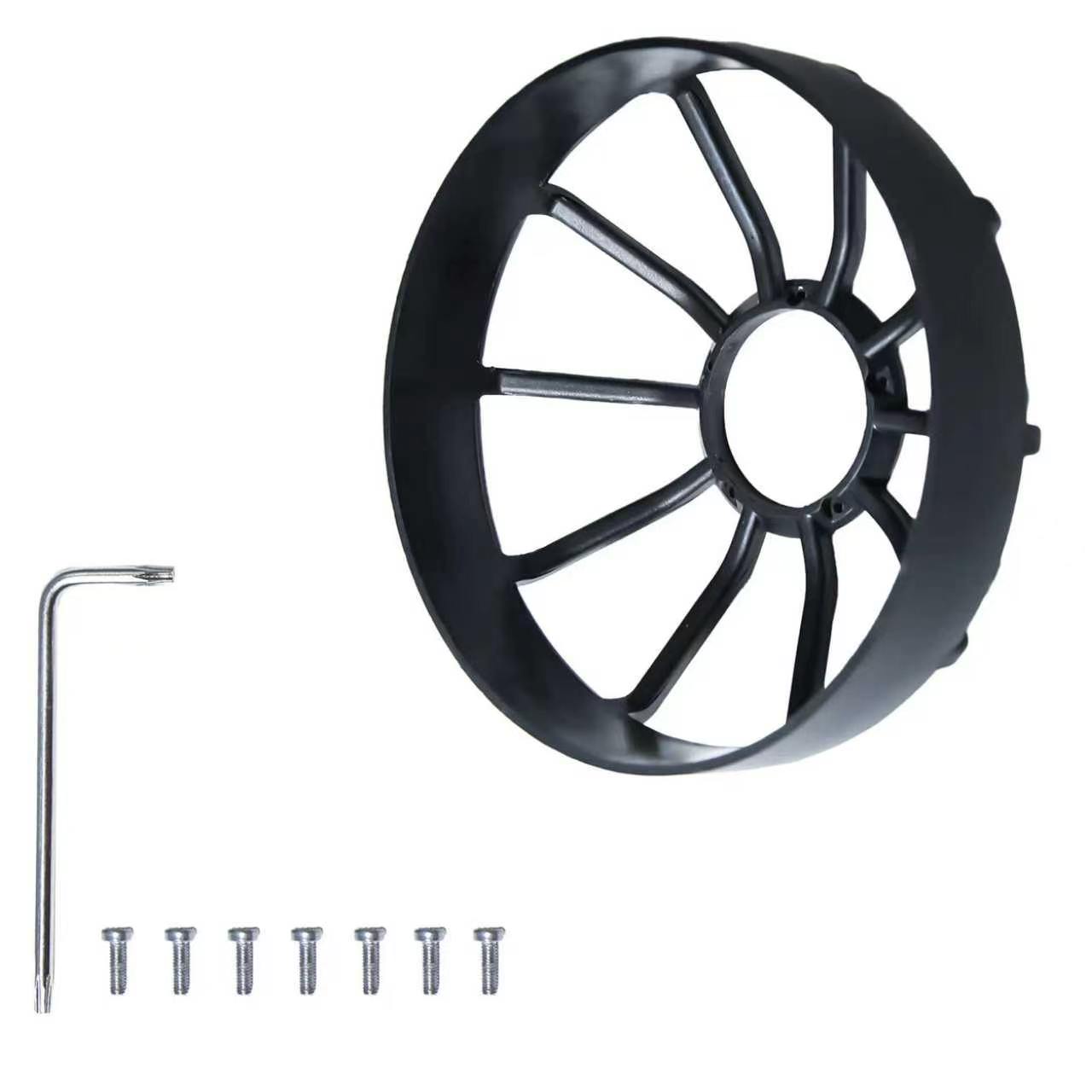 Complete propeller safety guard kit for TEDGIX K4 motor, including mounting screws, washer, and hex key installation tools.