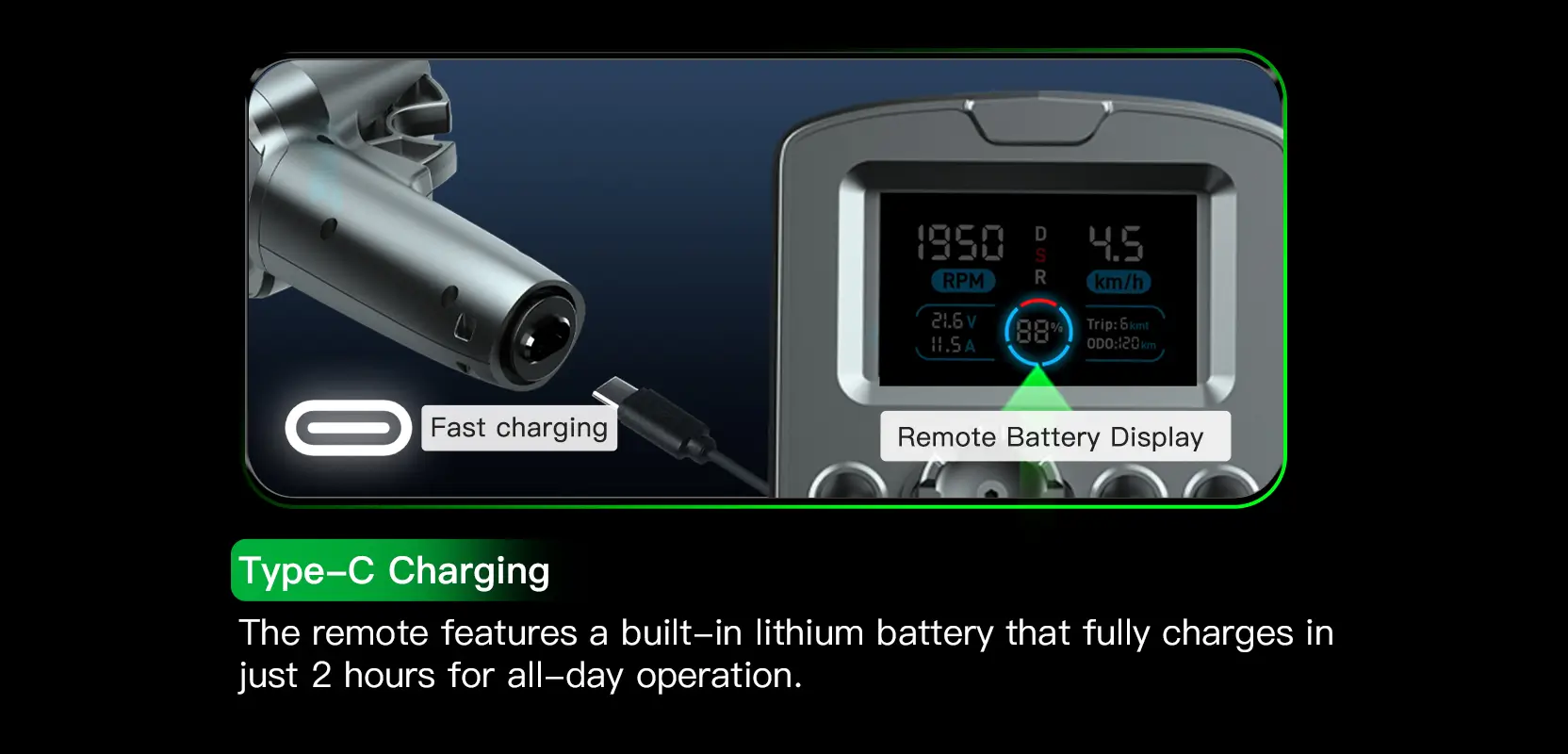 K4C Cruise remote with Type-C charging and real-time battery display for easier daily use