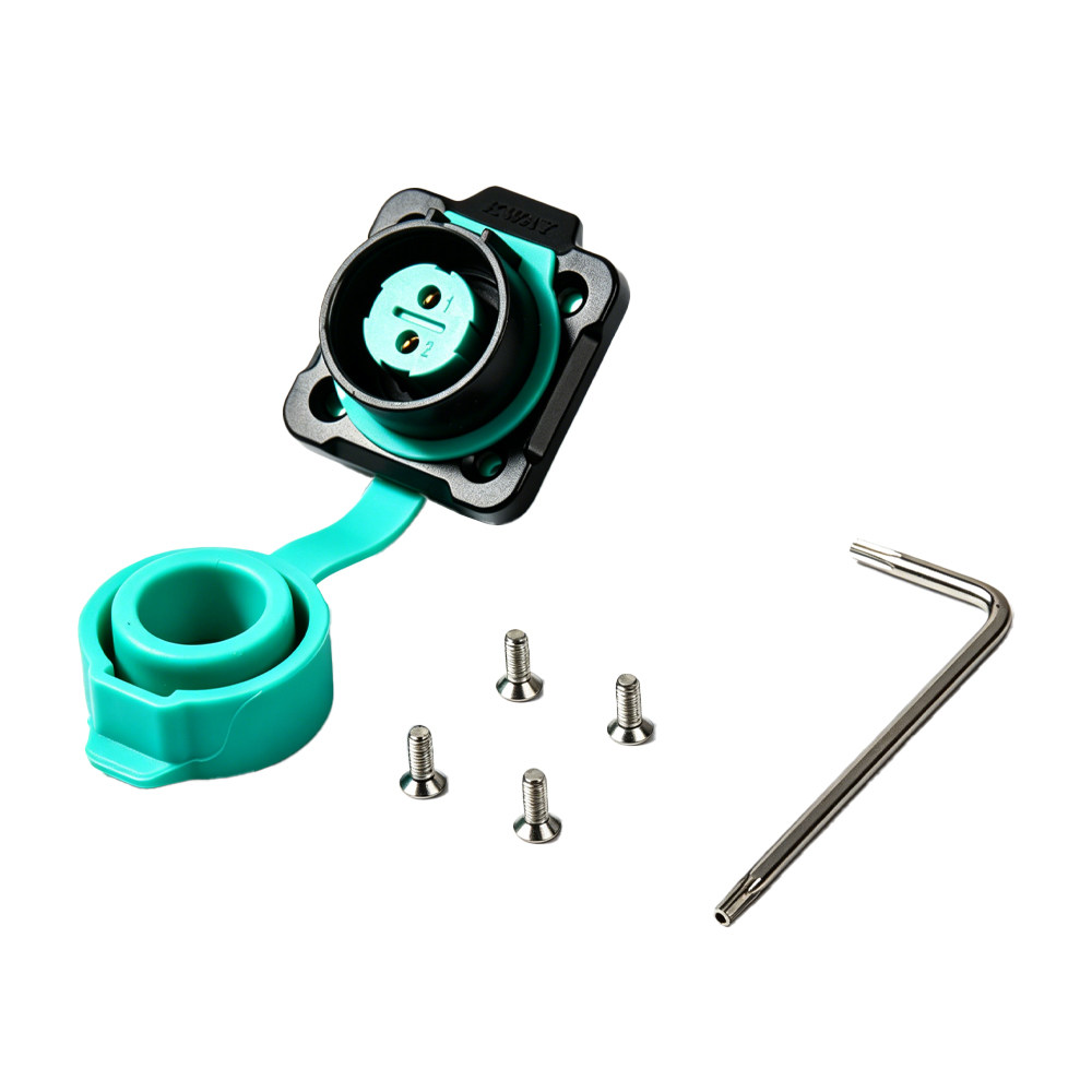 Tedgix K4 Series battery connector female socket kit with four mounting screws and T10 hex key