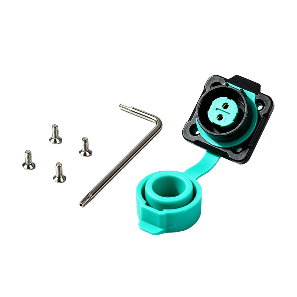 Tedgix K4 Series K20 female battery power connector socket with protective cover