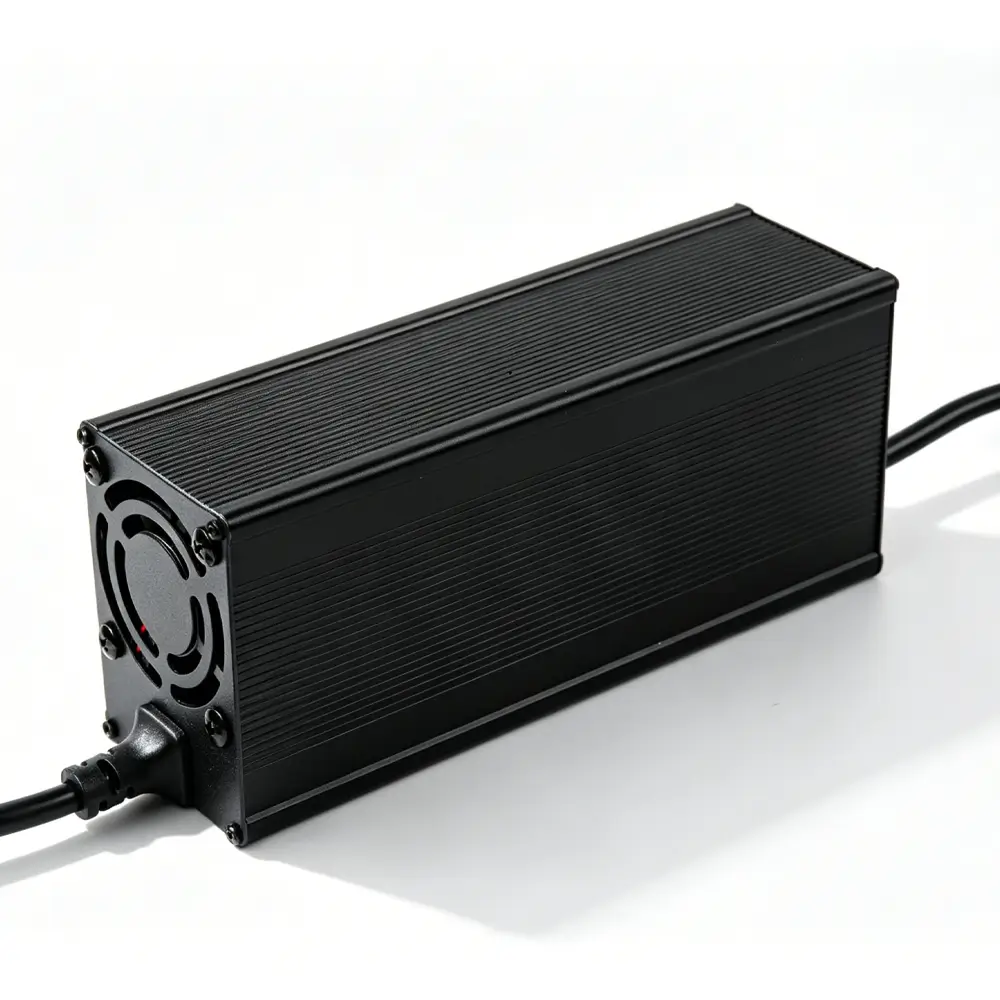 Side view of Tedgix K4S Sport 819W charger for B15 B20 and B30 battery packs