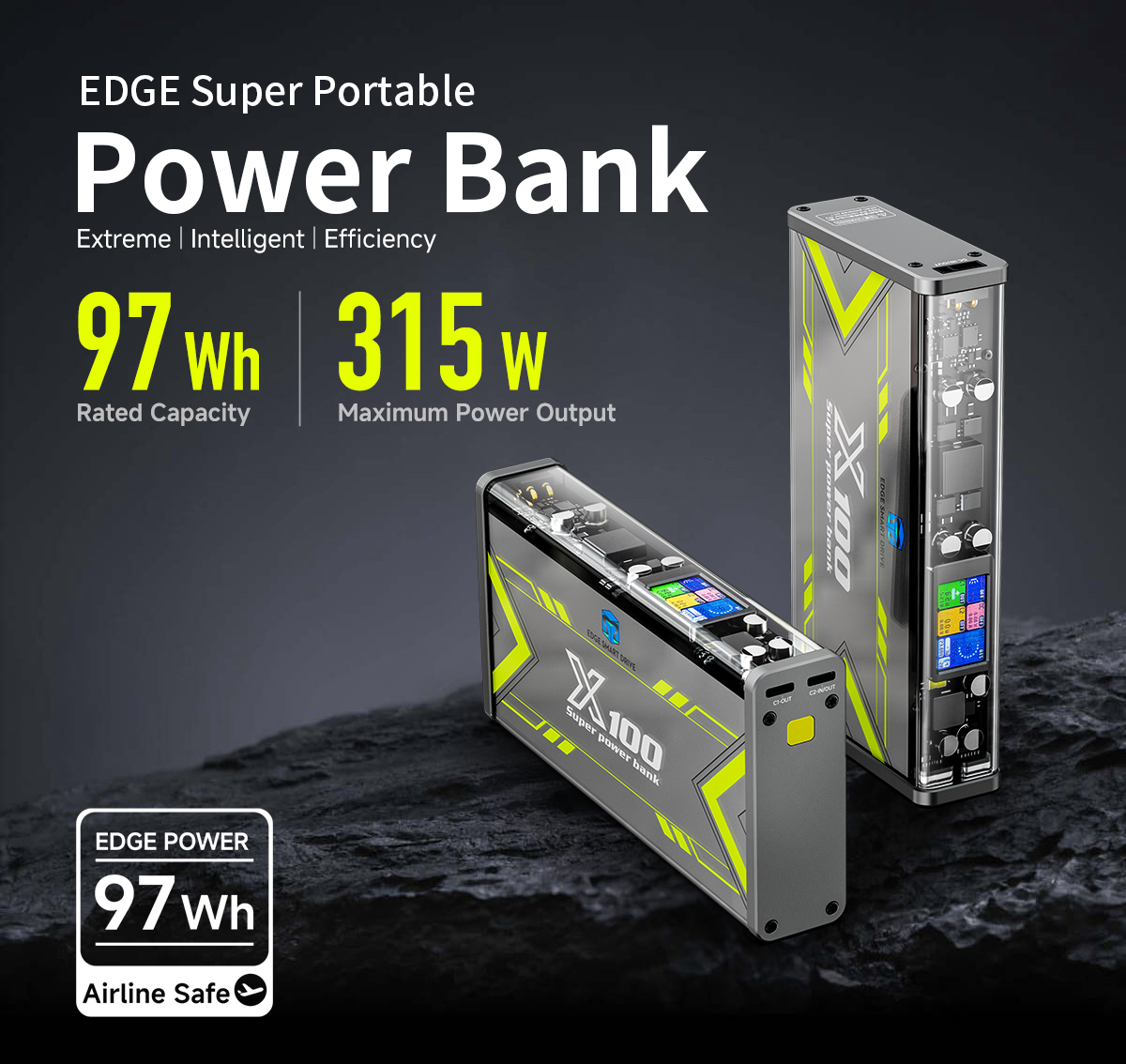 EDGE X100 Portable Power Bank 30000mAh - edgesmartdrive
