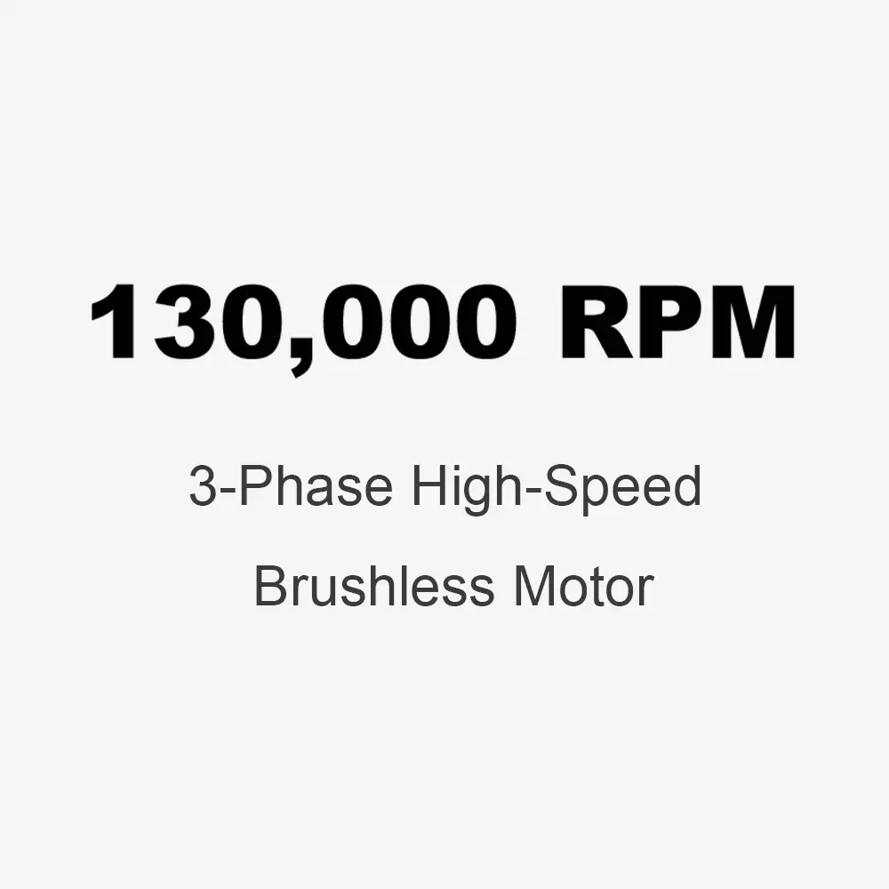 130,000 RPM 3-phase high-speed brushless motor specification highlight for TEDGIX TurboBean.