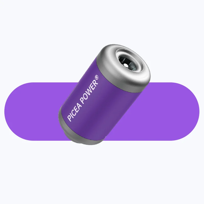 TEDGIX TurboBean mini air pump in royal purple anodized aluminum finish.