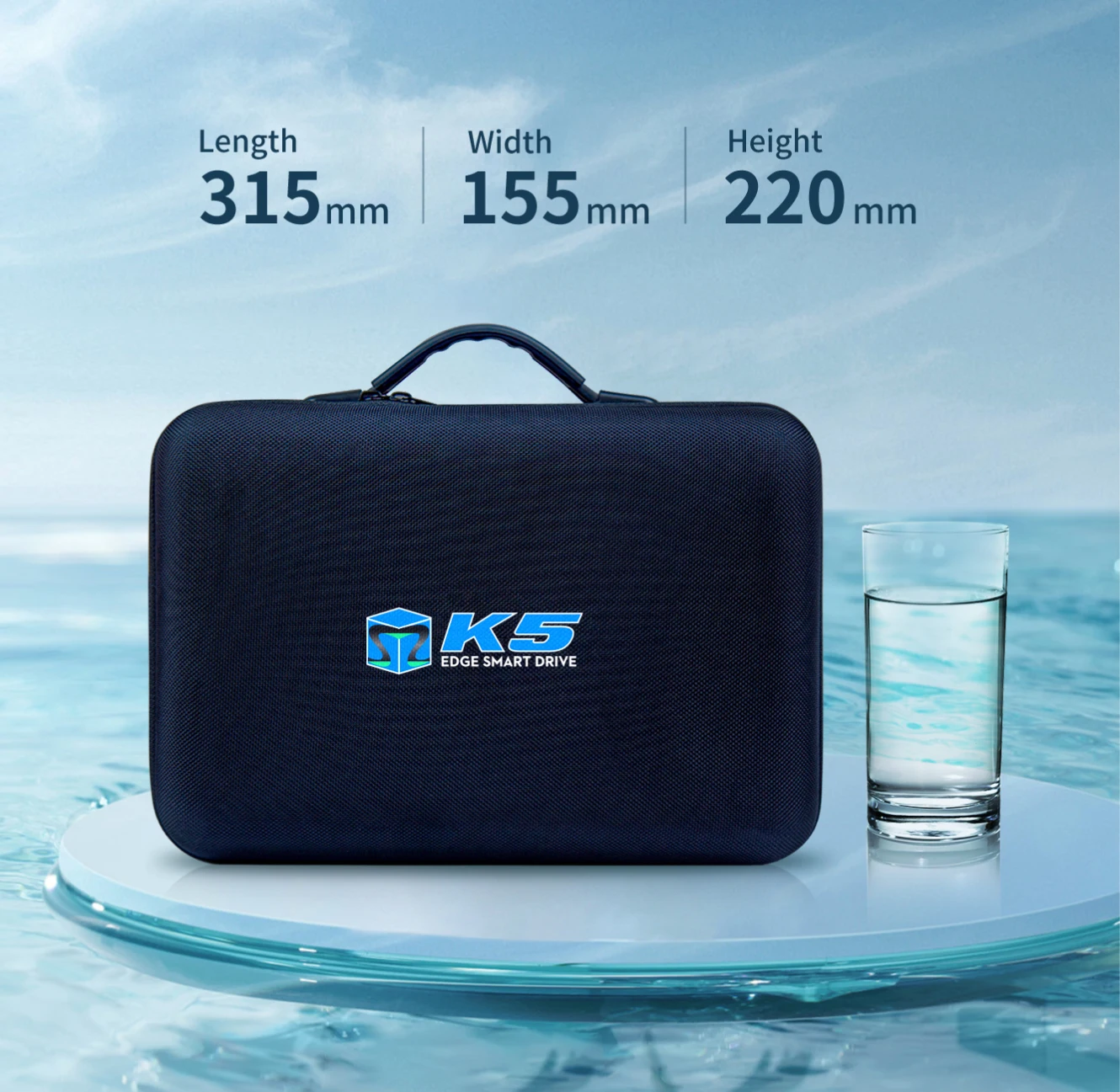 Portable carrying case for TEDGIX K5: Compact travel bag (315x155x220mm) fits the scooter and accessories perfectly for easy transport.