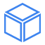 Cube icon illustrating the compact and travel-friendly portable size of the device.