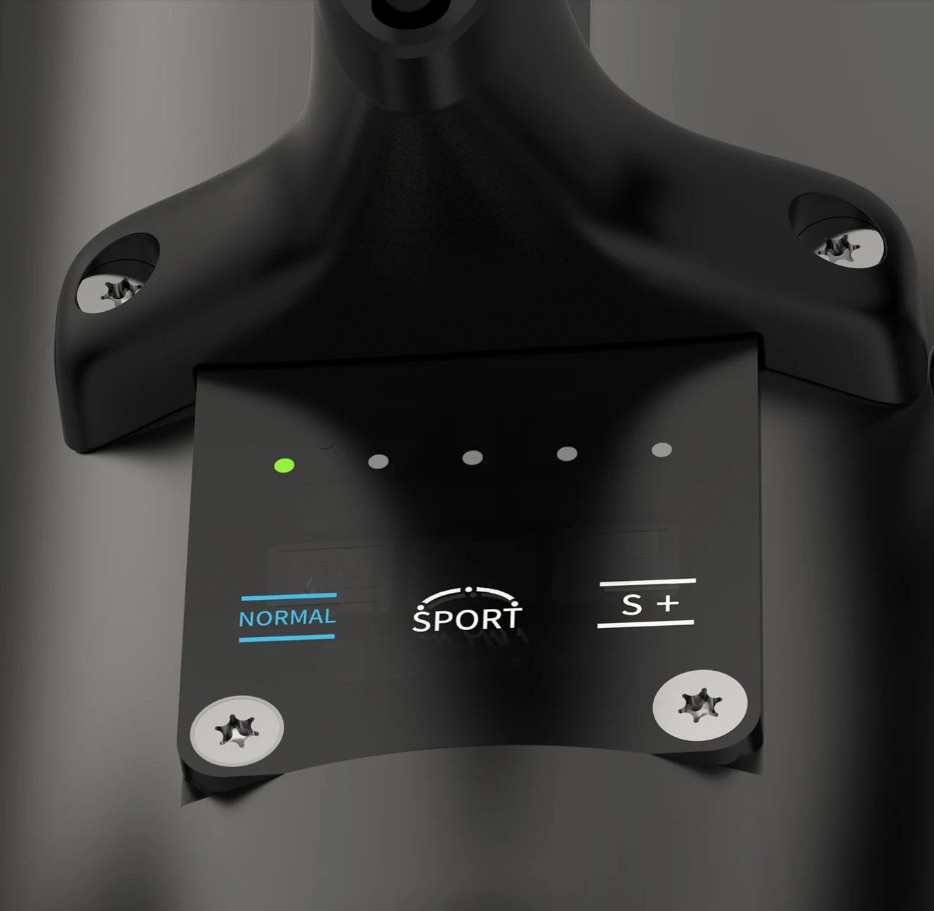 LED dashboard on TEDGIX K5 handle: Clearly displays battery status and current speed mode (Normal, Sport, S+ Turbo).